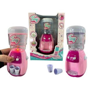 Dispenser interactivo, con luz y sonido, trae 2 vasos. 16cm alt. Tiny 76103