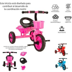Triciclo de metal infantil con canasto 56190
