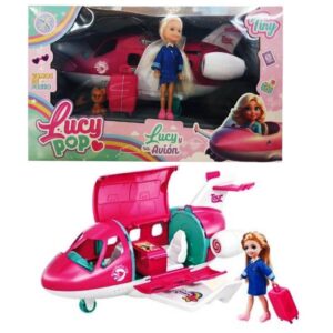 Muñeca Lucy con avión y mascota 76393
