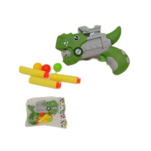 Pistola lanza dardos y pelotas Dino
