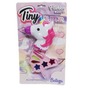 Maquillaje tiny blister 31 x18 cm unicornio con glitter.