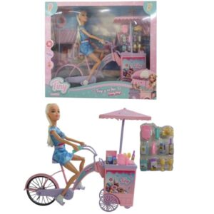 Muñeca Tiny con bici/carrito y accesorios. 76642