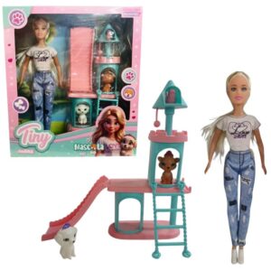 Muñeca Tiny con juegos y 2 mascotas 77432