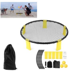 Mini juego de voleibol de playa. Tiene una cama para rebotar la pelota.