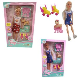 Muñeca Tiny con mascota , patines y accesorios 60304