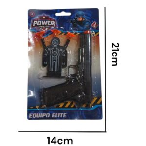 Pistola 14cm con dardos y blancos.Blister:14 x22cm