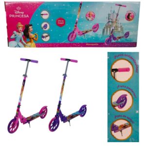 Monopatin 2 ruedas grandes Princesas. Soporta hasta 100 kg