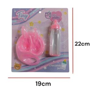 Mamadera 11cm con plato y cubiertos