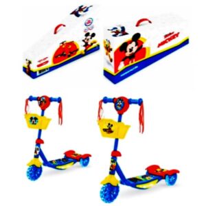 Monopatin 3 ruedas c/ canasto, luces y sonido Mickey soporta hasta 35 kilos