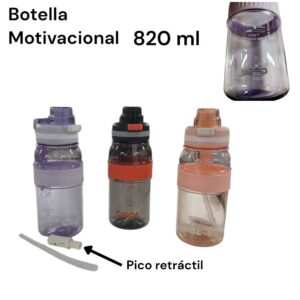 Botella plastica motivacional 820ml