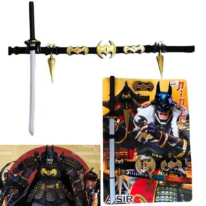 Kit de Batman Ninja. Katana, 2 dagas, 3 estrellas murcielago y cinturón.