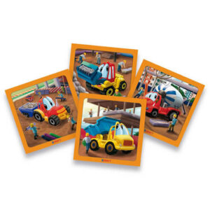Rompecabezas 4×4 piezas de camiones de construccion