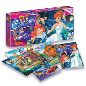 Rompecabezas 4×4 piezas del cuento cenicienta.Incluye cuento