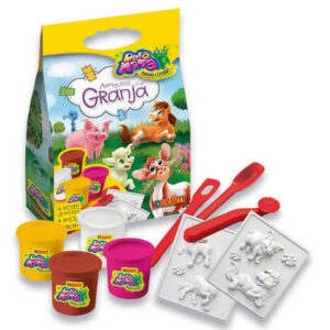 Kit de masa la granja.Contiene 4 potes de masa,herramientasy placas de molde