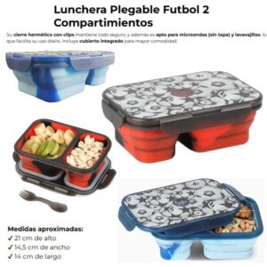 Lunchera plegable 2 compartimientos Futbol Footy