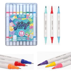 Marcadores doble punta x 18 Footy