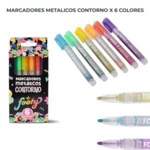 Marcadores metalicos contorno x 6 unidades Footy