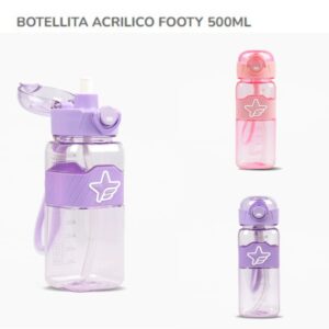 Botella plastico 500ml Footy (rosa / lila)