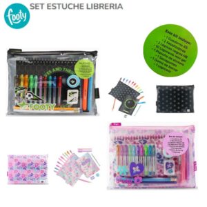 Set para colorear footy.Trae: 1 cuaderno, 2 resaltadores, 10 lapiceras mini gel, goma, sacapuntas lapicera , 2 lapices negros y 1 plancha de stickers. Solo queda rosa.