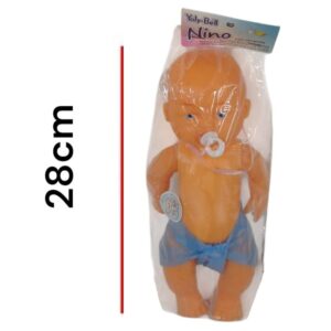Bebe nino con chiripa 159. Cabeza y extremidades de goma, cuerpo plastico