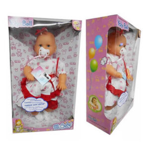 Bebe de goma con ojos movibles.le tocas la pancita y canta sobre el puente de avignon