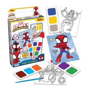 Pintando con acuarelas spidey. Contiene 30 hojas para pintar, acuarelas y pincel.