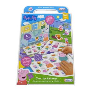 Crea tus historias Peppa. Contiene 4 planchas de vinilos y 4 escenarios.