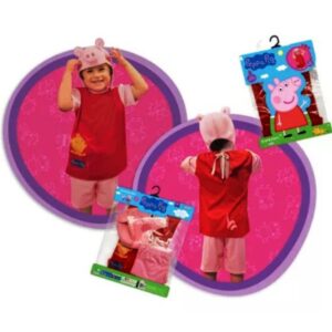 Disfraz Peppa. Talle Unico, con capucha.