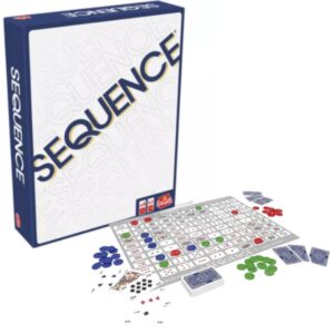 Sequence, Antes de jugar, tendrás que dividir los equipos y repartirle a todos las piezas y cartas correctas. Divide los turnos al colocar las fichas en la tabla hasta que el equipo haya completado las secuencias que se necesitan para ganar el juego.