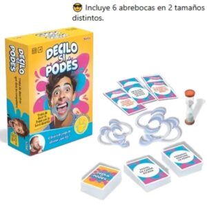 Juego palabras Decilo Si Podes. Hay que tratar de decifrar lo que dicen los demás con la boca abierta. +8 años. De 4 a 10 jugadores