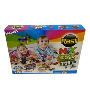 Rasti mix de 200 piezas.Especial para juego libre,trae ruedas,ejes,ventanas,tejas,hélices y más