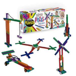 Rasti de 70  piezas,se caracterizan por tener piezas más largas que las comunes.Incluye hélice y ruedas.Ideal para juego libre