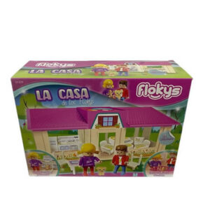 Flockys La casa,incluye 2 muñequitos articulados,6 accesorios y 11 muebles