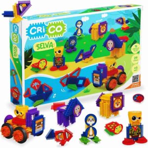 Crico de 90 piezas Selva. Con Stickers Podes armar 15 personajes a la vez.