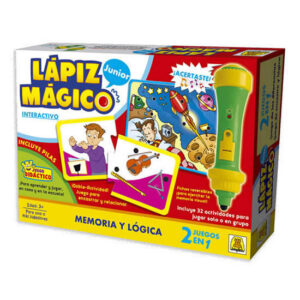 Juego interactivo Lápiz mágico, memoria y lógica.Puzzles de 2 piezas para marcar con el lápiz la opción, a su vez, éste hará un sonido de acierto o desacierto