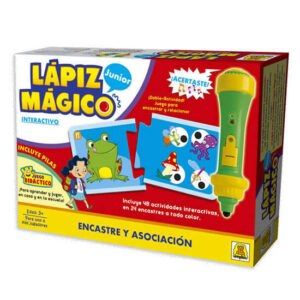 Juego interactivo Lápiz mágico junior , encastre y asociación. Para unir los puzzles de 2 piezas y marcar la opción correcta con el lápiz,a su vez, este hara un sonido de acierto o desacierto