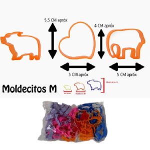 Moldecitos surtidos de 5cm . Packaging x 50 unidades .
