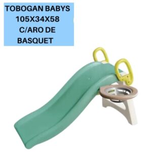 Tobogan plastico 105x34x58cm Babys con aro de basquet