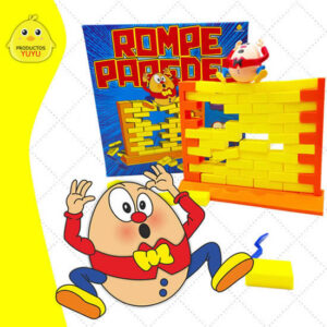 Juego de equilibrio Rompe Paredes. Hay que sacar fichas sin que se caiga el muñeco.