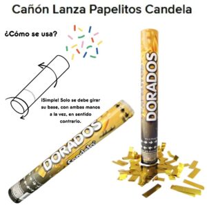 Cañon Lanza papelitos Dorados