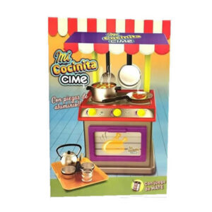 Cocina con techo y juego de mate de aluminio.Caja:39cm x 60cm