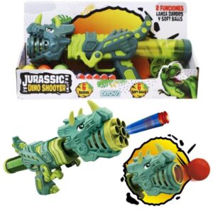 Jurassic Dino Shooter. 2 funciones. Trae 6 pelotas y 6  dardos