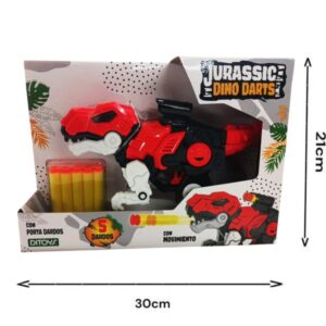 Pistola dinosaurio lanza dardos, con movimiento. Jurassic Dino darts