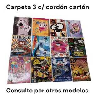 Carpeta 3 con cordon de carton