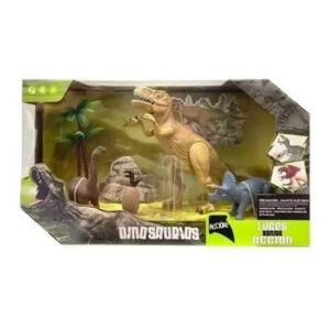 Dinosaurio x 4. el dinosaurio de 20 cm con luz y sonido,no camina.1 de 10 cm que camina a cuerda, 1 de 10 cm rígido y 1 huevo con dino