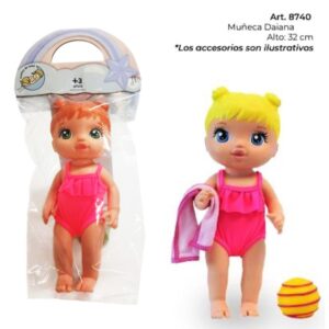 Muñeca Daiana 30cm cuerpo de goma