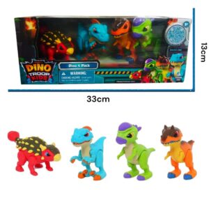 Dinosaurio Dino Troop set x 4 articulados.