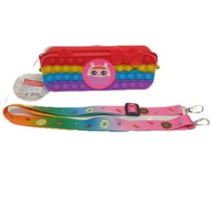 Pop It cartuchera con moño y correa para colgar