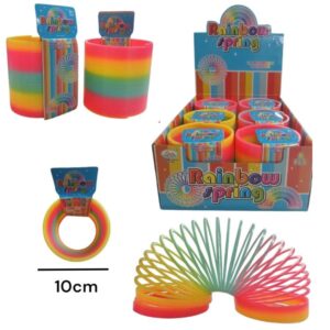 Resorte arcoiris gigante multicolor 10cm diam.