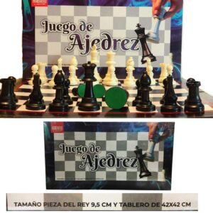 Ajedrez profesional. Piezas plasticas. Rey 9.5cm Tablero duro 42cm x42cm